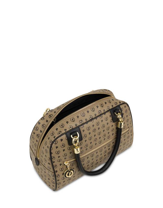 Pollini Borsa Doppio Manico Heritage Soft Touch Taupe/nero Solo un giorno rimasto