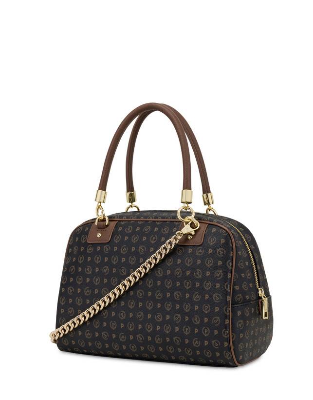 Pollini Bowling Bag Heritage Logo Classic Nero/marrone Super sconto