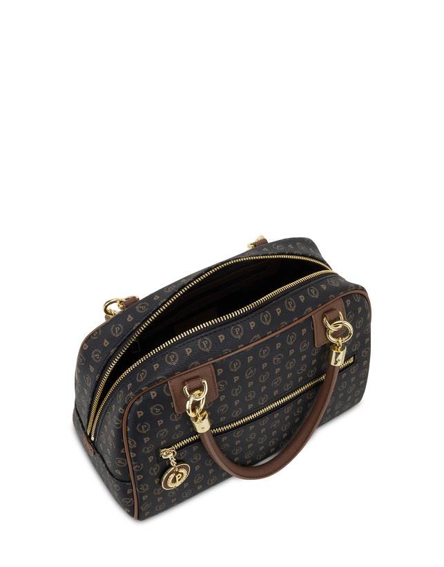 Pollini Bowling Bag Heritage Logo Classic Nero/marrone Super sconto