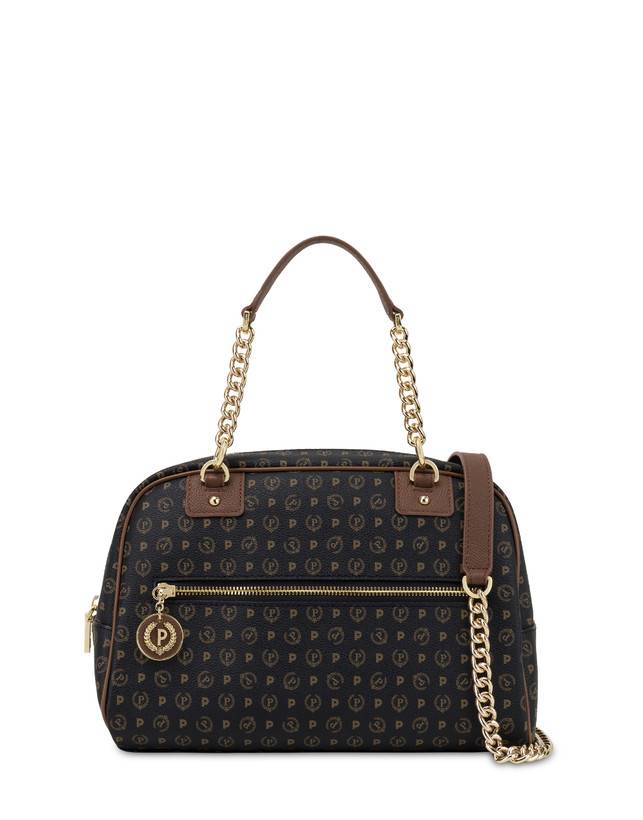 Pollini Bowling Bag Heritage Logo Classic Nero/marrone Super sconto
