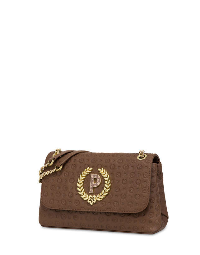 Pollini Borsa A Spalla In Vitello Heritage Logo Embossed Marrone 50% di sconto con spedizione gratuita