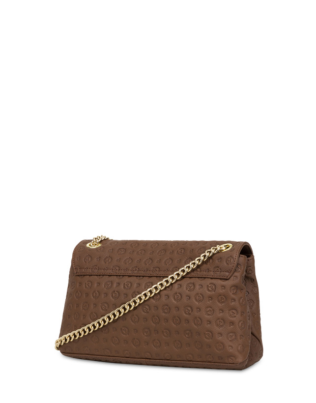 Pollini Borsa A Spalla In Vitello Heritage Logo Embossed Marrone 50% di sconto con spedizione gratuita