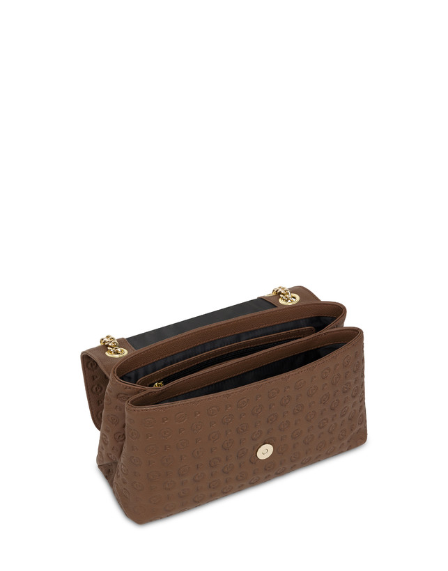 Pollini Borsa A Spalla In Vitello Heritage Logo Embossed Marrone 50% di sconto con spedizione gratuita