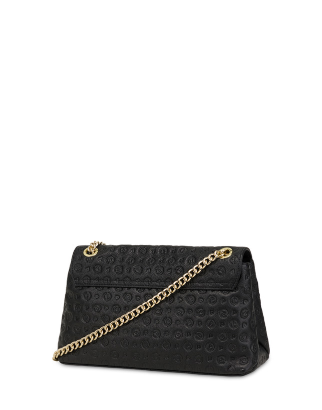 Pollini Borsa A Spalla In Vitello Heritage Logo Embossed Nero Trasporto libero internazionale