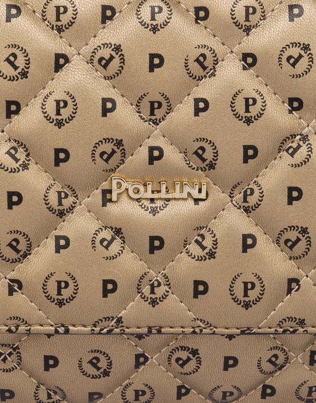 Pollini Borsa A Spalla Heritage Matelassé Oro/nero Officina