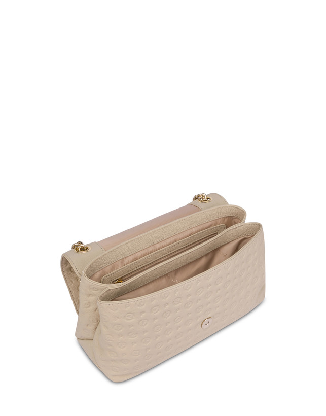 Pollini Borsa A Spalla Heritage Logo Embossed Avorio Black Friday Prezzi