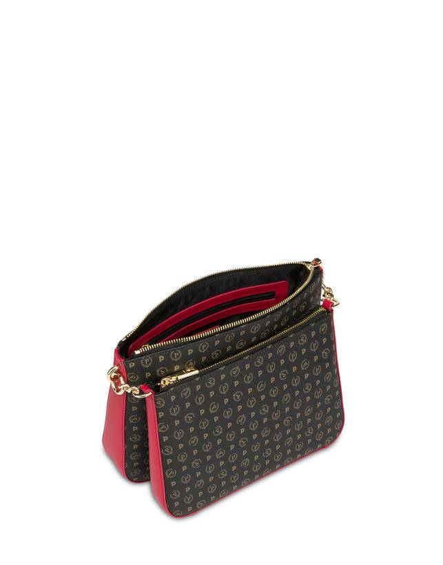 Pollini Borsa A Spalla Heritage Logo Classic Nero/lacca 50% di sconto per tempo limitato