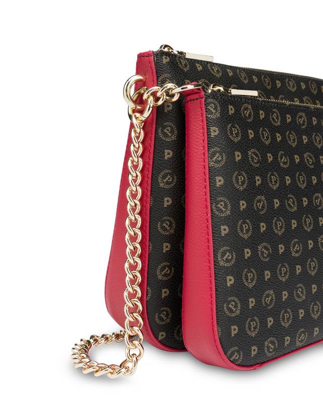 Pollini Borsa A Spalla Heritage Logo Classic Nero/lacca 50% di sconto per tempo limitato