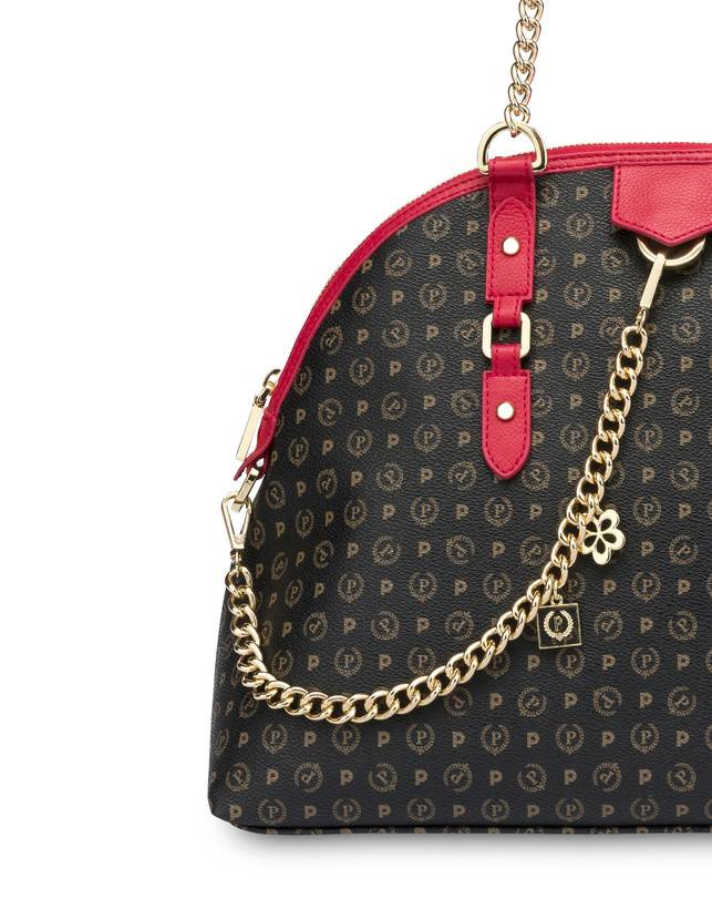 Pollini Borsa A Spalla Heritage Logo Classic Nero/lacca Italia