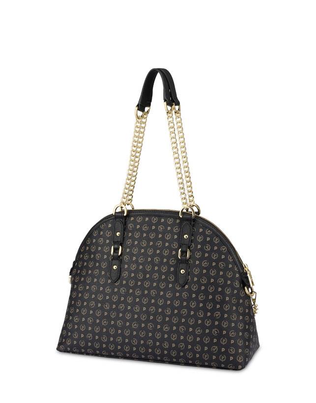 Pollini Borsa A Spalla Heritage Logo Classic Nero/nero In Linea