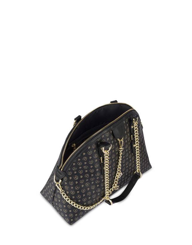 Pollini Borsa A Spalla Heritage Logo Classic Nero/nero In Linea