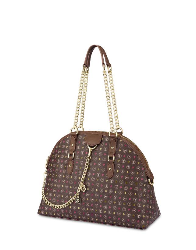 Pollini Borsa A Spalla Heritage Logo Classic Multicolore/marrone Nuovo