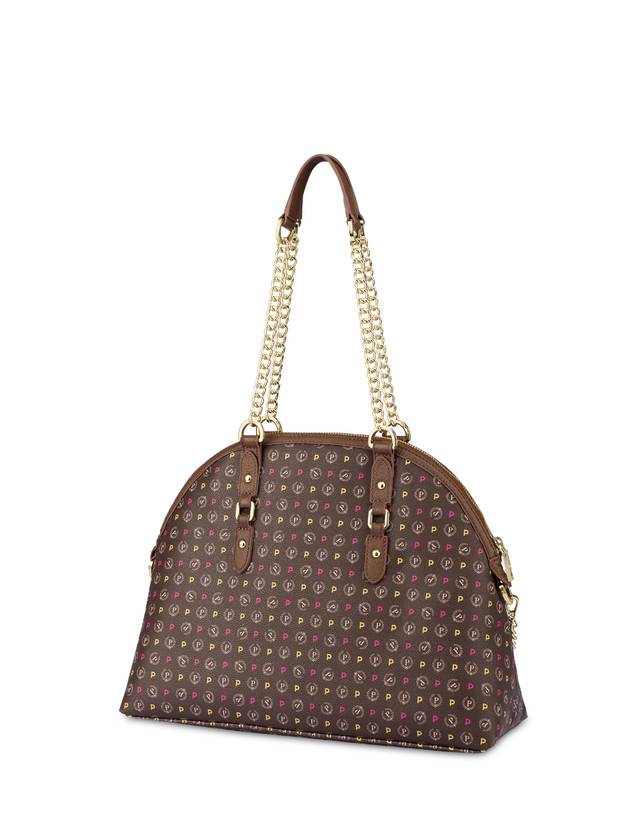 Pollini Borsa A Spalla Heritage Logo Classic Multicolore/marrone Nuovo