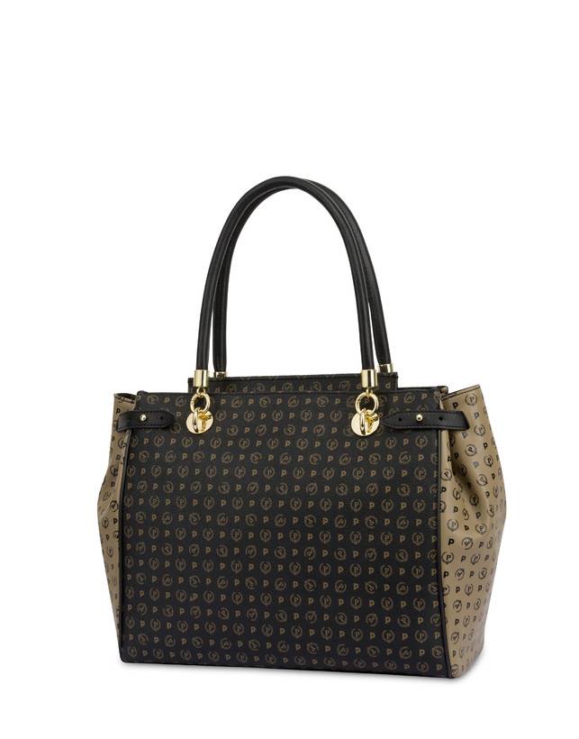 Pollini Borsa A Mano Bicolore Heritage Soft Touch Nero/taupe/nero Vendita