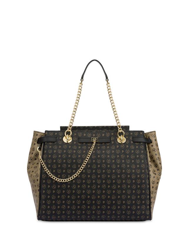 Pollini Borsa A Mano Bicolore Heritage Soft Touch Nero/taupe/nero Vendita