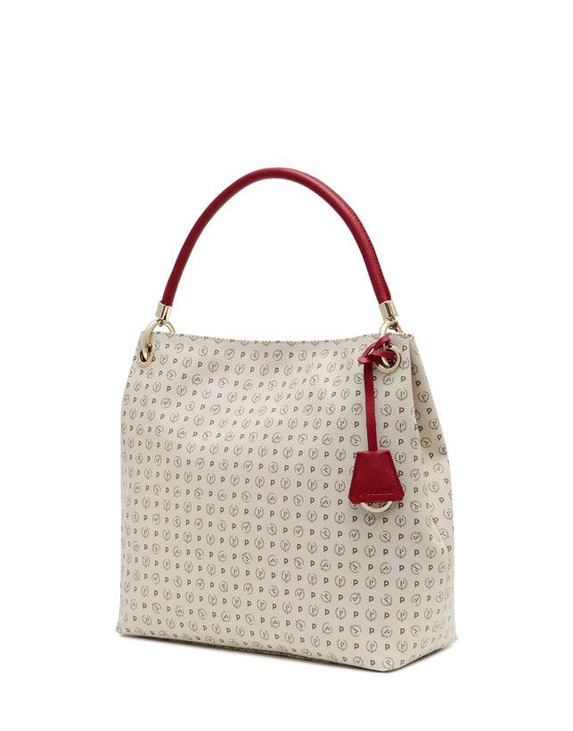 Pollini Borsa A Spalla Heritage Logo Classic Avorio/lacca Soddisfazione Garantita