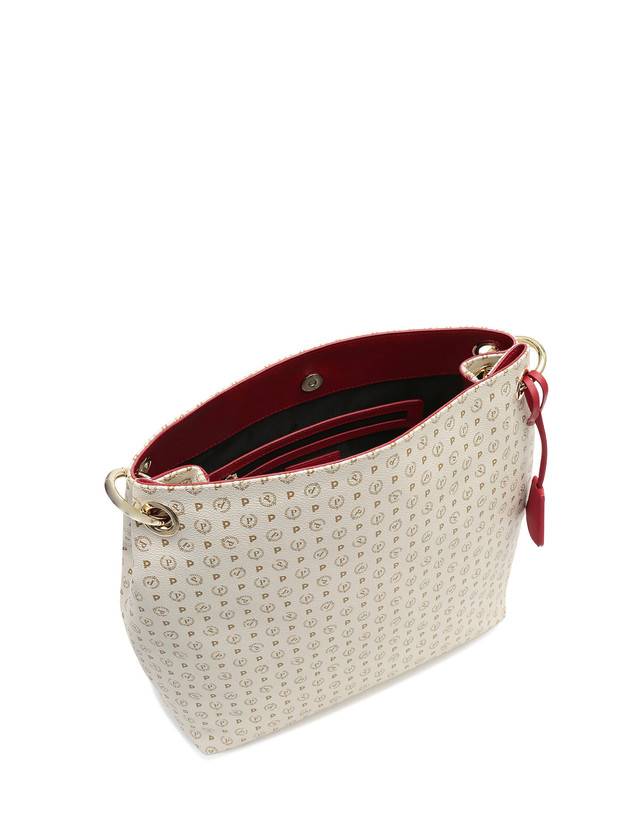 Pollini Borsa A Spalla Heritage Logo Classic Avorio/lacca Soddisfazione Garantita