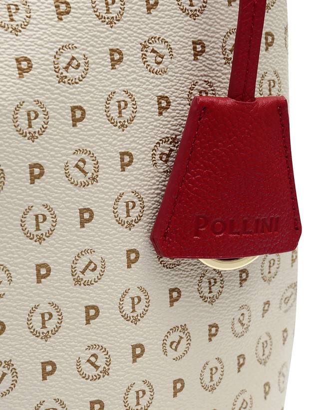 Pollini Borsa A Spalla Heritage Logo Classic Avorio/lacca Soddisfazione Garantita