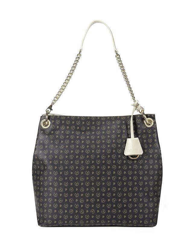Pollini Borsa A Spalla Heritage Logo Classic Nero/avorio Negozi Online