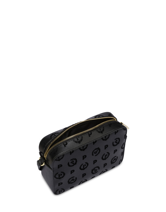 Pollini Borsa A Tracolla Heritage Flock Nero/nero Consegna Veloce