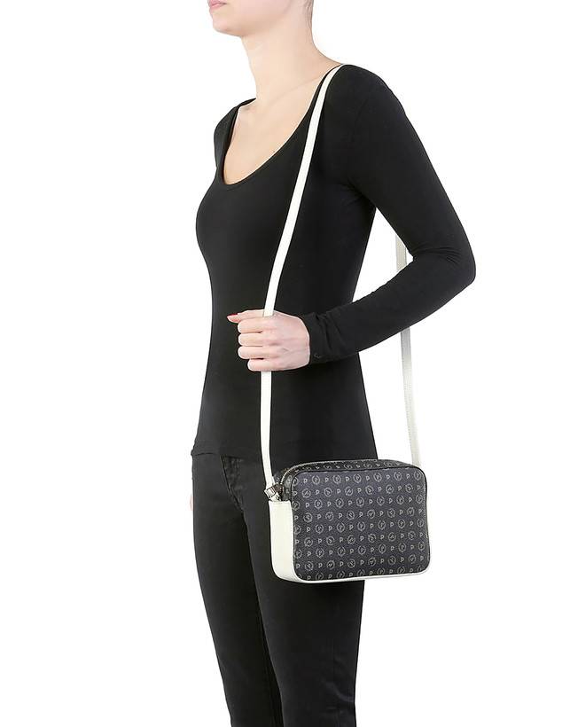 Pollini Borsa A Tracolla Heritage Logo Classic Nero/avorio Fino Al -60%
