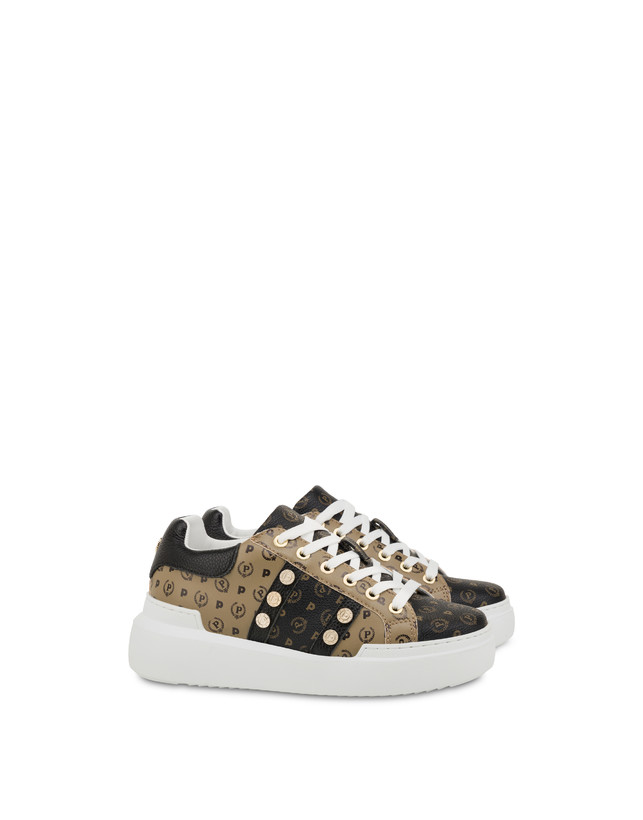 Pollini Sneakers Con Borchie Heritage Avorio/beige/ghiaccio Prezzo Ridotto