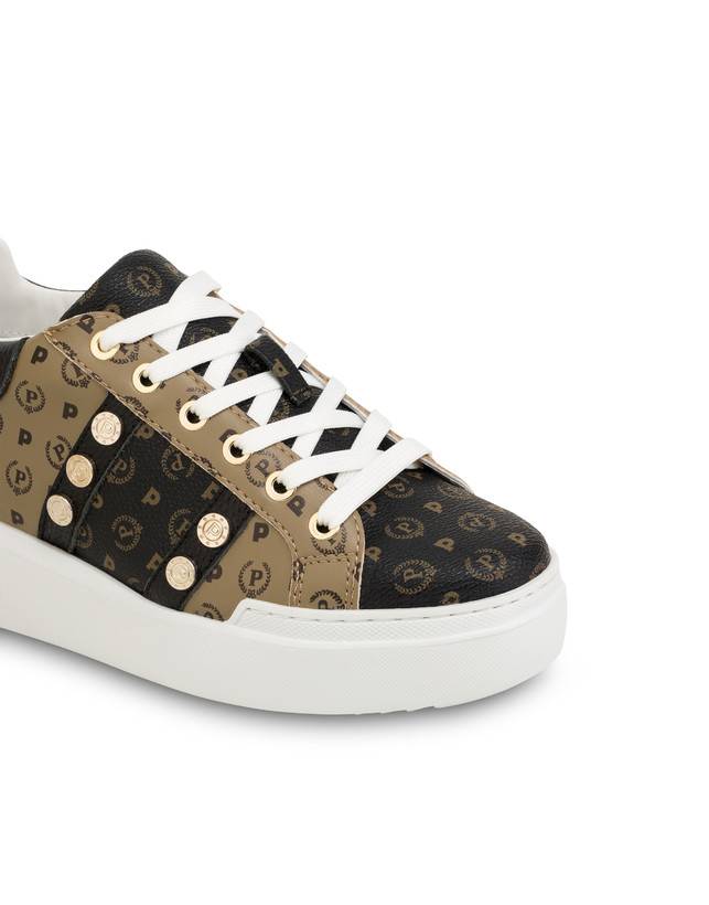 Pollini Sneakers Con Borchie Heritage Avorio/beige/ghiaccio Prezzo Ridotto