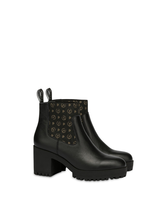 Pollini Stivaletti In Vitello Logo Heritage Nero/nero Presa