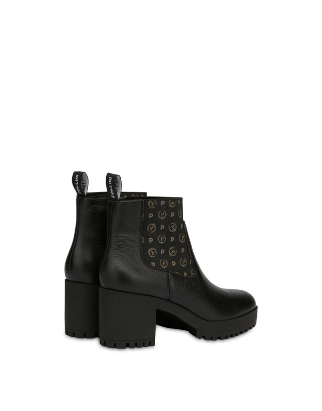 Pollini Stivaletti In Vitello Logo Heritage Nero/nero Presa