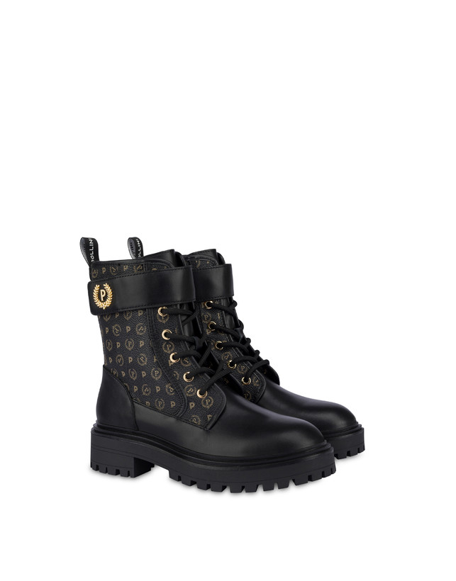 Pollini Combat Boot Heritage Logo Classic Nero/nero Sconto