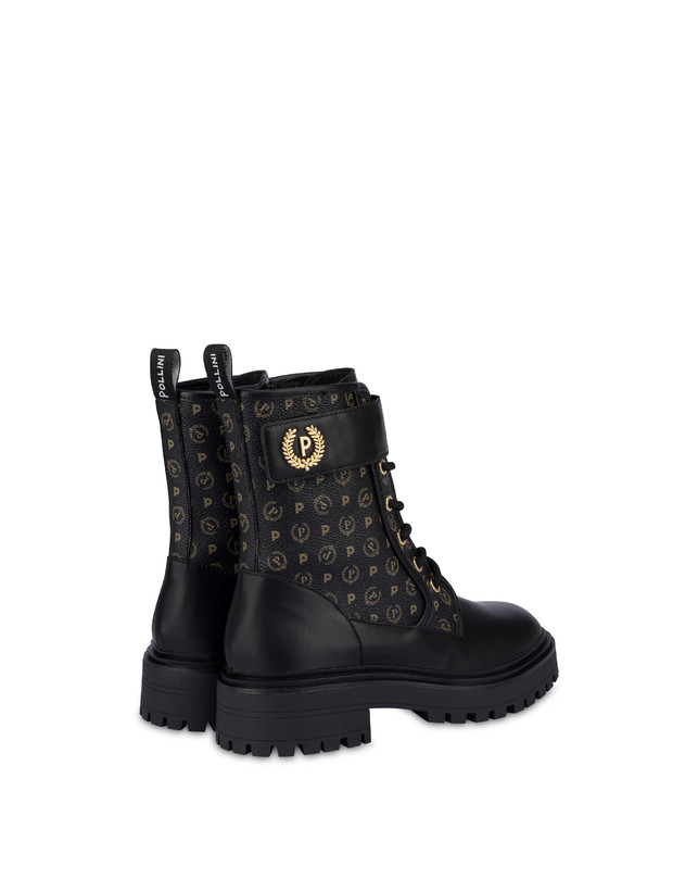 Pollini Combat Boot Heritage Logo Classic Nero/nero Sconto