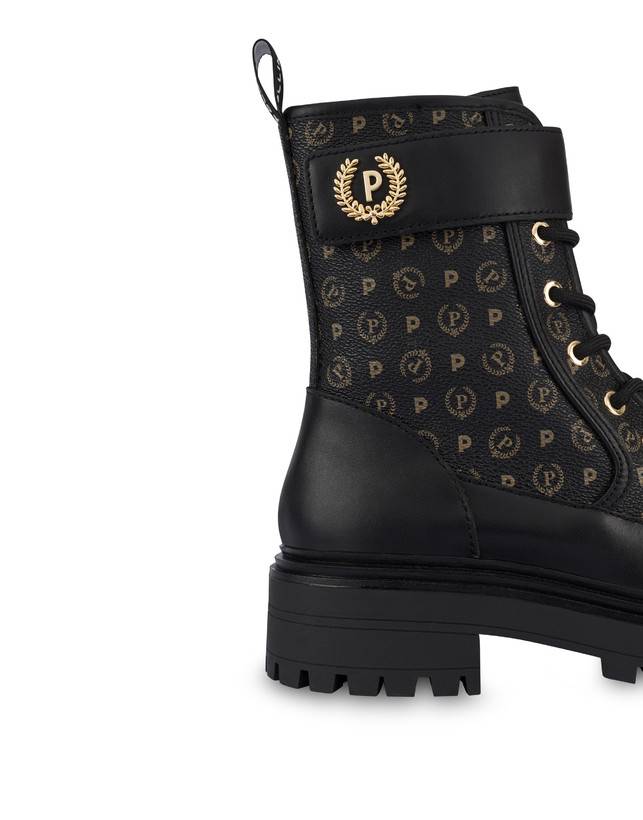 Pollini Combat Boot Heritage Logo Classic Nero/nero Sconto