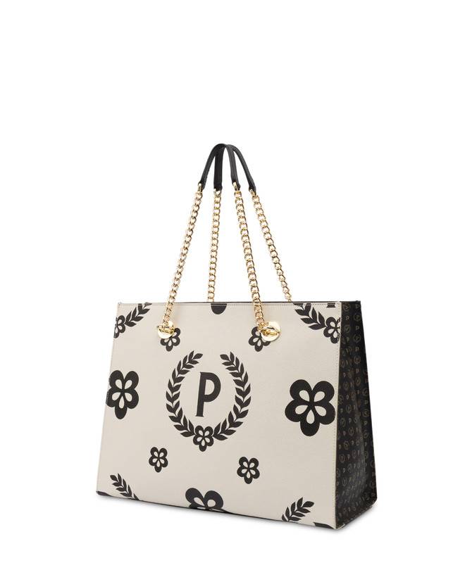 Pollini Shopping Bag Day-si! Heritage Nero/avorio/nero In Vendita
