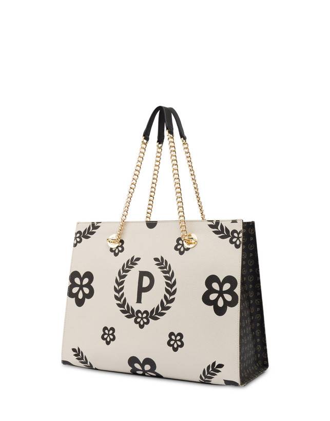 Pollini Shopping Bag Day-si! Heritage Nero/avorio/nero In Vendita