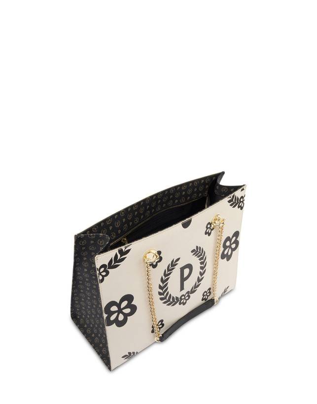Pollini Shopping Bag Day-si! Heritage Nero/avorio/nero In Vendita