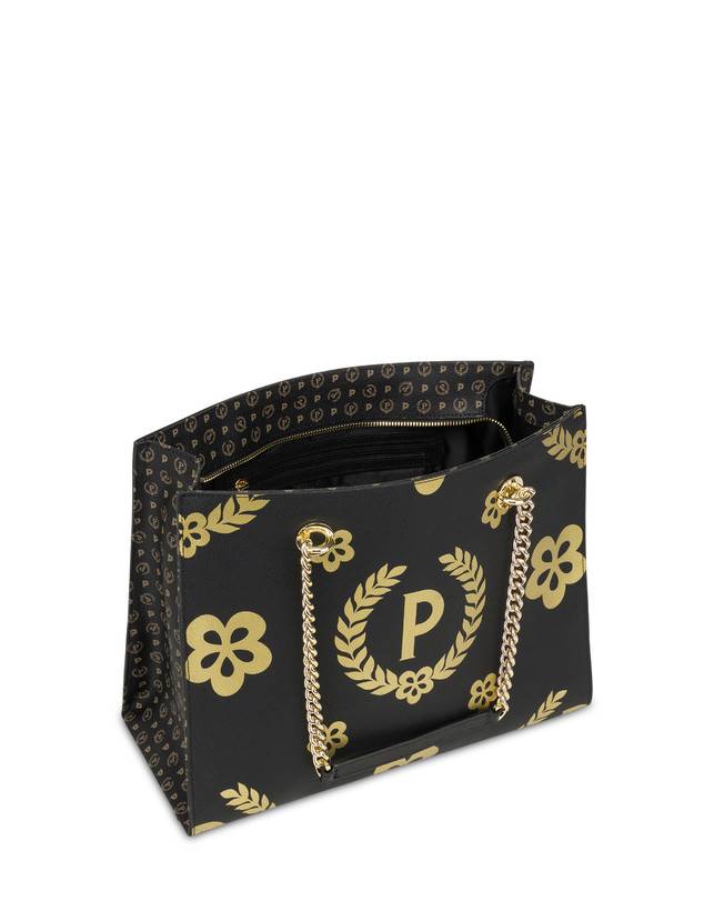 Pollini Shopping Bag Day-si! Heritage Nero/oro/nero Saldi
