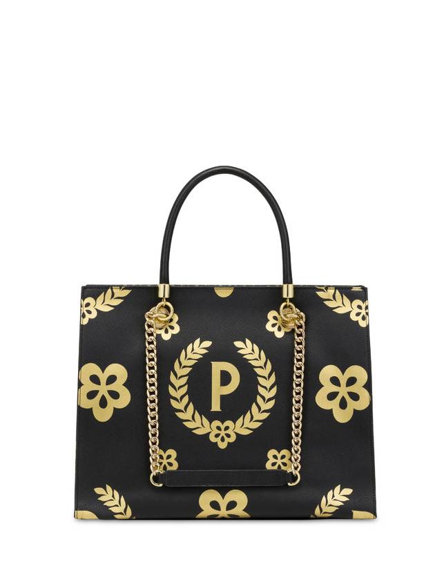 Pollini Shopping Bag Day-si! Heritage Nero/oro/nero Saldi