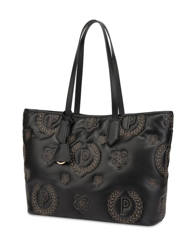 Pollini Shopping Bag Puffy Heritage Nero/nero/nero Vendita Calda