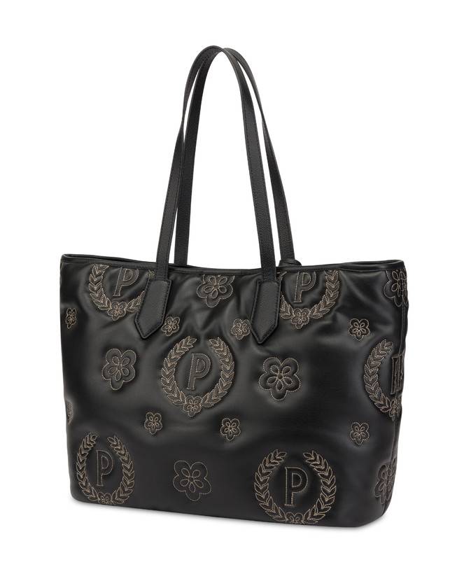Pollini Shopping Bag Puffy Heritage Nero/nero/nero Vendita Calda