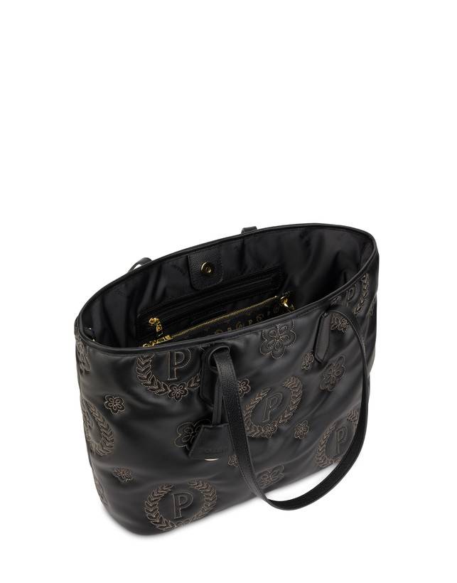 Pollini Shopping Bag Puffy Heritage Nero/nero/nero Vendita Calda