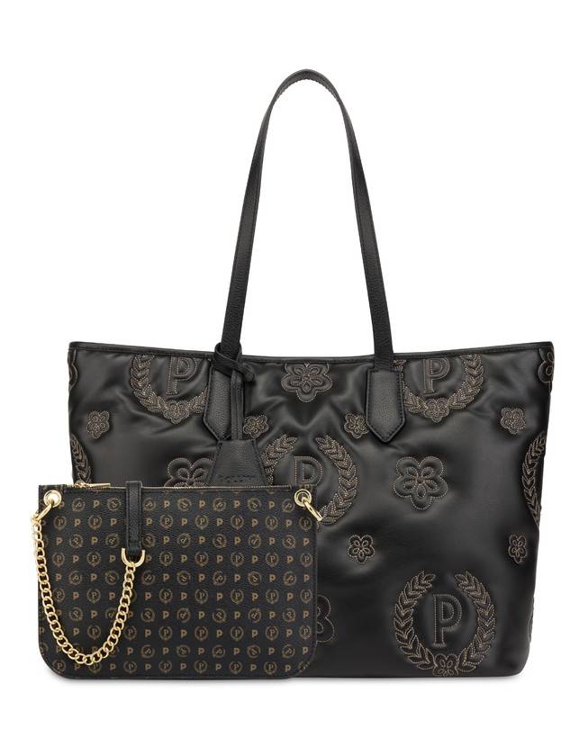Pollini Shopping Bag Puffy Heritage Nero/nero/nero Vendita Calda