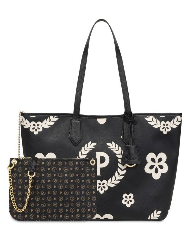 Pollini Shopping Bag Day-si! Heritage Nero/nero/nero Vendita Economica