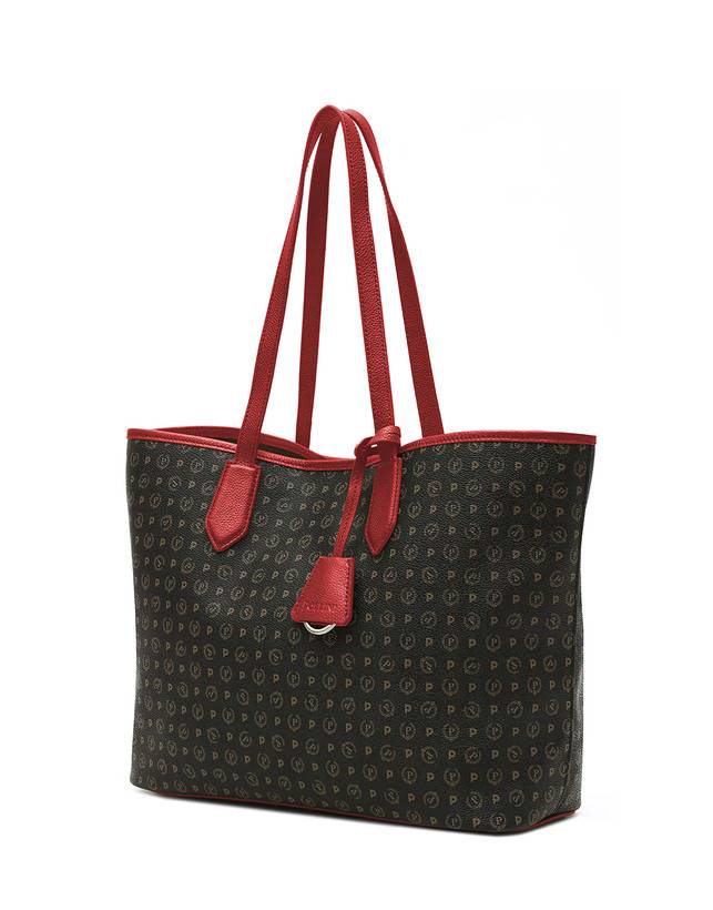 Pollini Borsa Shopping Heritage Logo Classic Nero/lacca Saldi Di Fabbrica