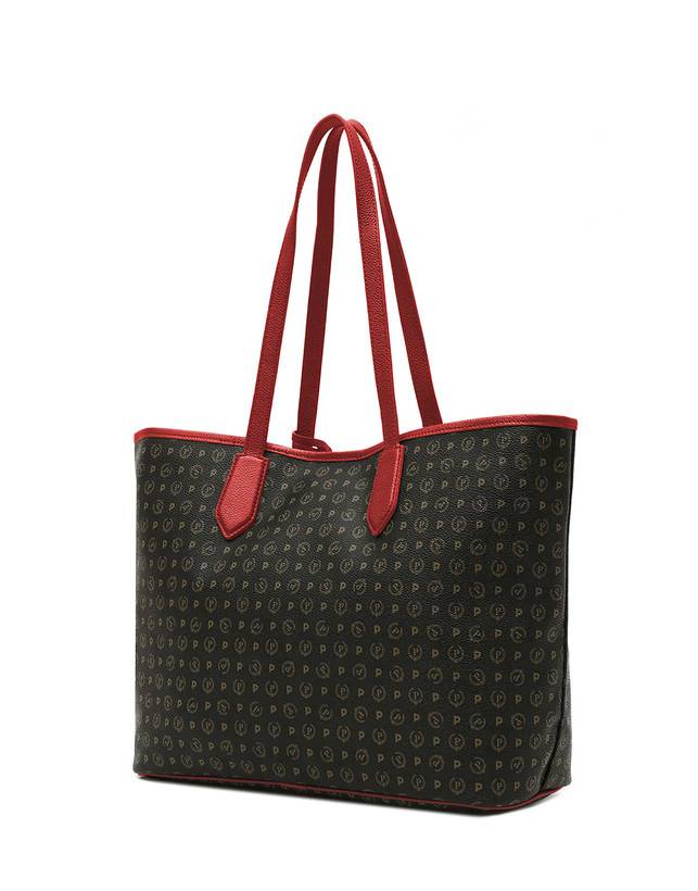Pollini Borsa Shopping Heritage Logo Classic Nero/lacca Saldi Di Fabbrica