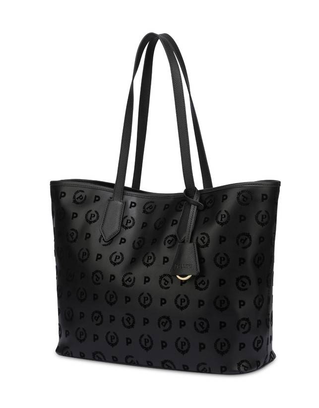 Pollini Shopping Bag Heritage Flock Nero/nero Vendite Flash
