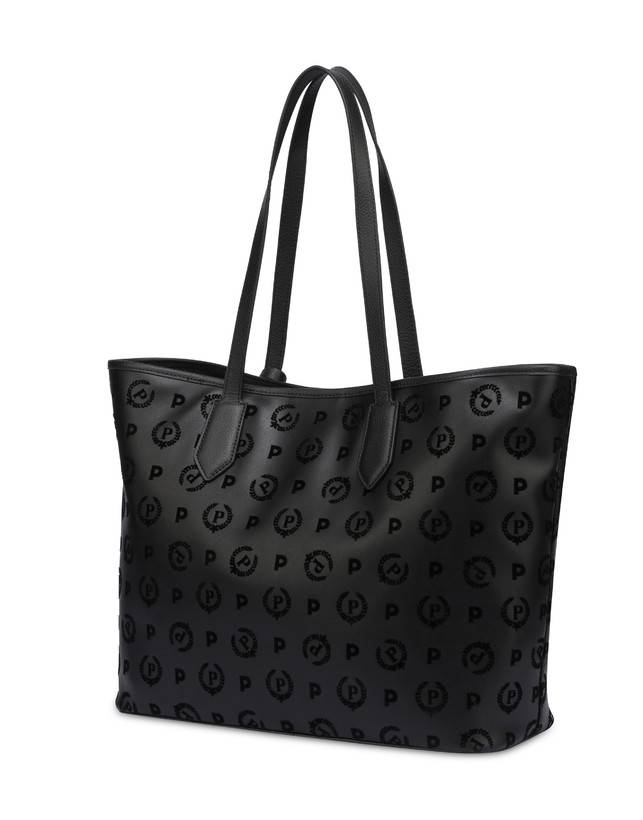 Pollini Shopping Bag Heritage Flock Nero/nero Vendite Flash