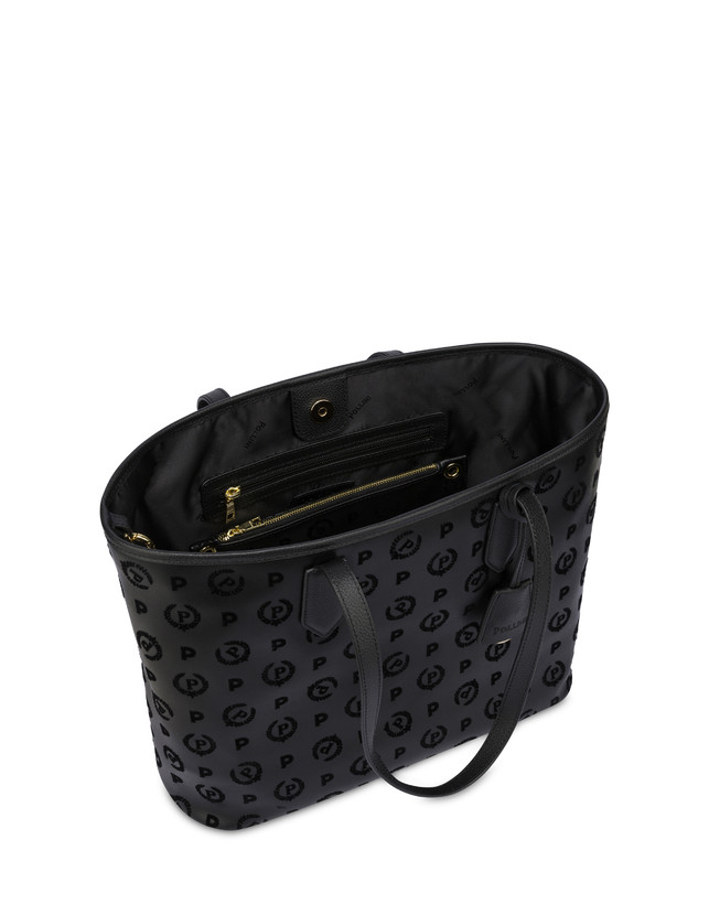 Pollini Shopping Bag Heritage Flock Nero/nero Vendite Flash