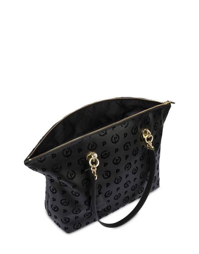 Pollini Tote Bag Heritage Flock Nero/nero Negozio