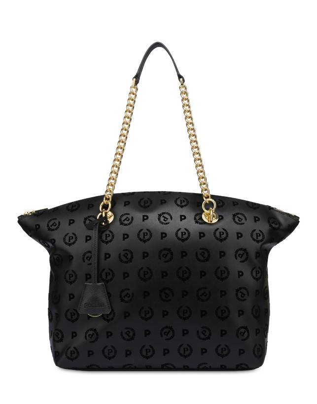 Pollini Tote Bag Heritage Flock Nero/nero Negozio
