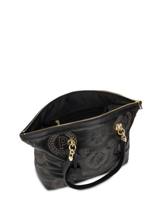 Pollini Tote Bag Puffy Heritage Nero/nero/nero In Saldo